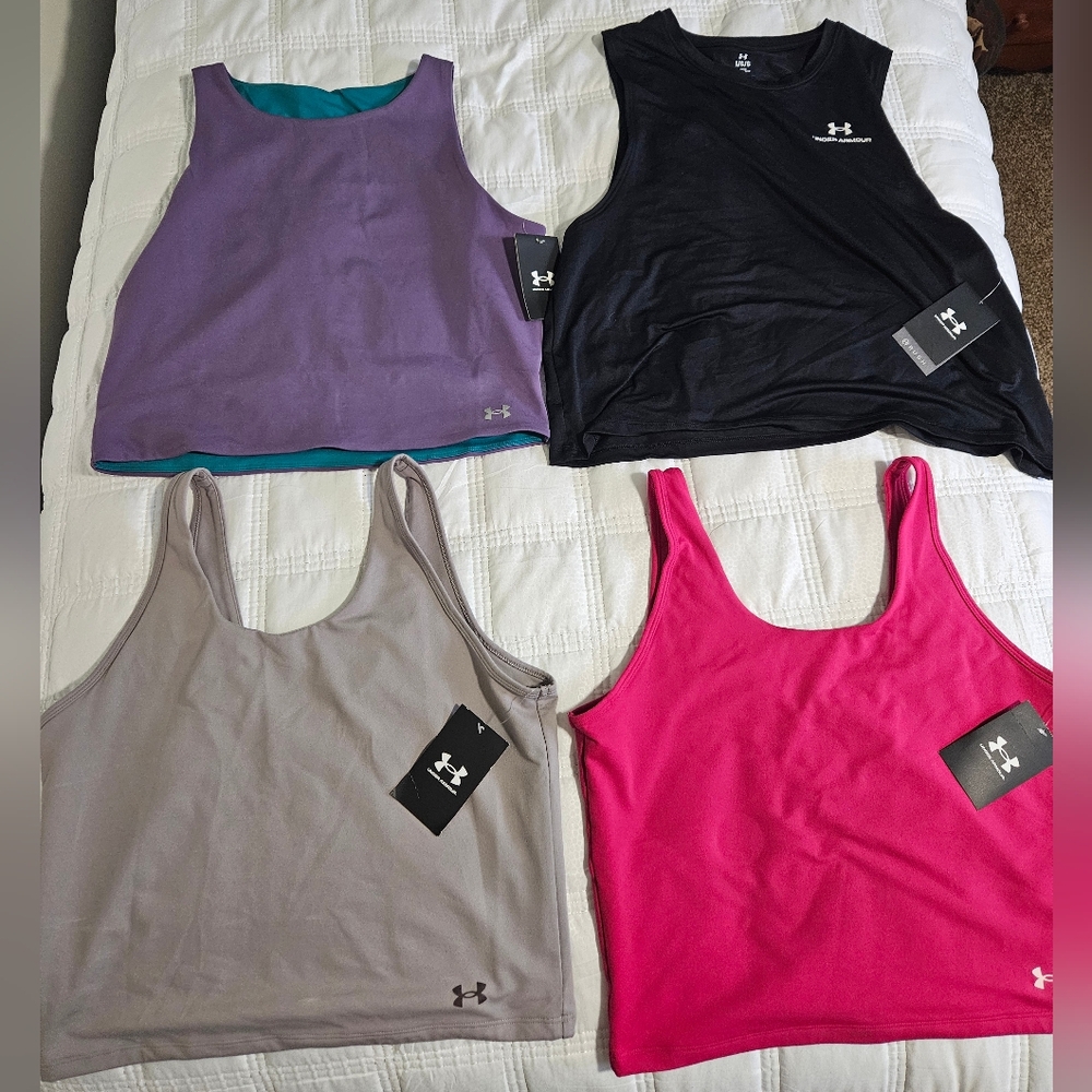 Under Armour Four-Pack Women's Tank Tops — Purple, Black, Gray, Pink